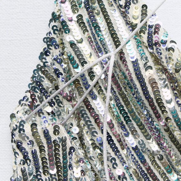 Zara Multicolor Sequin Cowl Back Mini Dress NWT Size Small - Picture 4 of 9